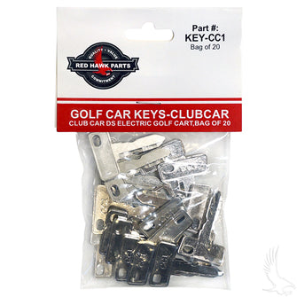 Key, BAG OF 20, Club Car Gas & Electric 83.5+ Including Tempo, Onward, Precedent, DS