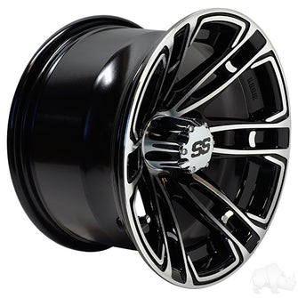 RHOX RX396, Machined Gloss Black, 12x7 ET-25