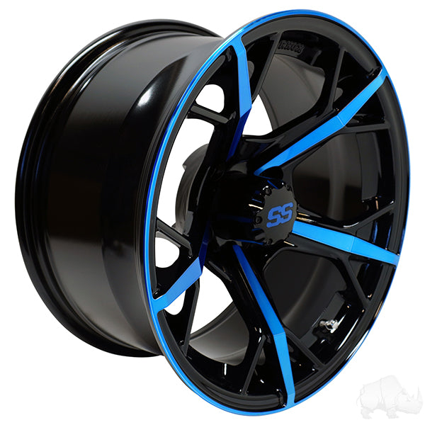 RHOX RX400, Gloss Black with Blue, 14x7 ET-25