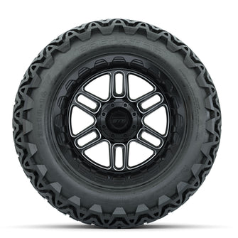 Set of (4) 14 in GTW Titan Machined & Black Wheels with 23x10-14 Predator All-Terrain Tires