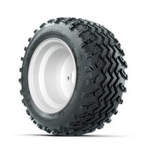 GTW Steel White 3:5 Offset 10 in Wheels with 18x9.50-10 Rogue All Terrain Tires  Full Set