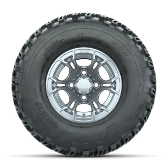 GTW Spyder Silver Brush 10 in Wheels with 22x11-10 Duro Desert All Terrain Tires  Full Set