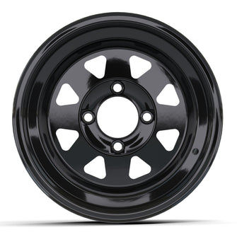 12" Spoke Glossy Black Steel Wheel (2:5 Offset)