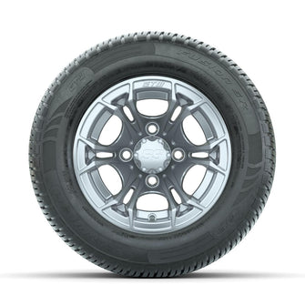 GTW Spyder Silver Brush 10 in Wheels with 205/50-10 Fusion SR Steel Belted Radial Tires – Full Set