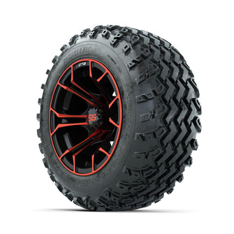 GTW Spyder Red/Black 12 in Wheels with 22x11.00-12 Rogue All Terrain Tires – Full Set