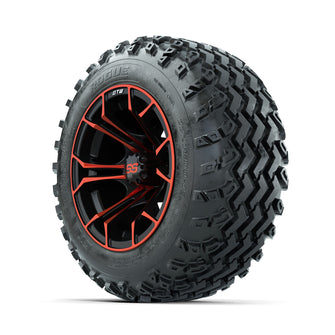 GTW Spyder Red/Black 12 in Wheels with 22x11.00-12 Rogue All Terrain Tires  Full Set