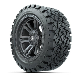 GTW® Shogun Gunmetal 14 in Wheels with 22x10-14 Timberwolf All-Terrain Tires – Full Set