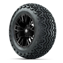 GTW® Vandal Matte Black/Machined 14 in Wheels with 23x10-14 Predator All-Terrain Tires – Full Set