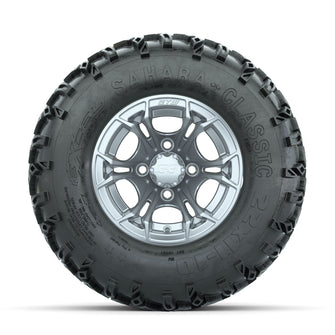 GTW Spyder Silver Brush 10 in Wheels with 22x11-10 Sahara Classic All Terrain Tires  Full Set