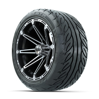 GTW Element Machined/Black 14 in Wheels with 225/40-R14 Fusion GTR Street Tires  Full Set