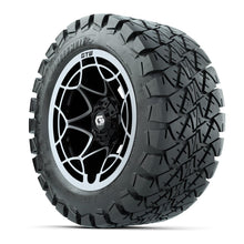 GTW® Nexus Gloss Black 12 in Wheels with 22x10-12 Timberwolf All-Terrain Tires – Full Set