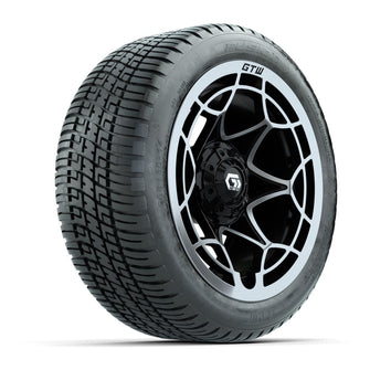 GTW® Nexus Gloss Black/Silver 14 in Wheels with 205/30-14 Fusion Street Tires – Full Set