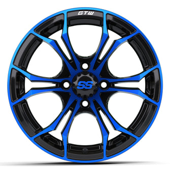 14" GTW Spyder Black with Blue Accents Wheel