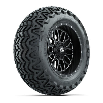 Set of (4) 14 in GTW® Helix Machined & Black Wheels with 23x10-14 Predator All-Terrain Tires