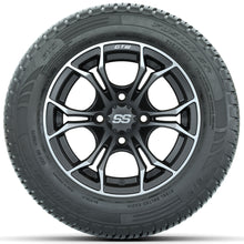 Set of (4) 12 in GTW Spyder Wheels with 215/50-R12 Fusion S/R Street Tires