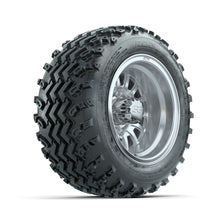 GTW Medusa Machined/Silver 10 in Wheels with 18x9.50-10 Rogue All Terrain Tires  Full Set