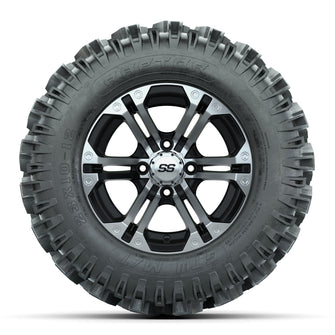 12ù GTW Specter Black and Machined Wheels with 23ù Raptor Mud Tires  Set of 4