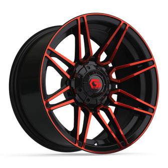 14" GTW Stealth Gloss Black with Red Face Wheel