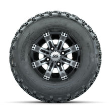 GTW Tempest Machined/Black 10 in Wheels with 22x11.00-10 Rogue All Terrain Tires  Full Set