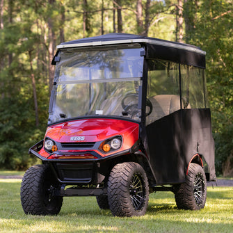 RedDot EZGO Express S4 Elite with 80ù Non Modular Top Black 3-Sided Track Style Vinyl Enclosure (Years 2023-Up)