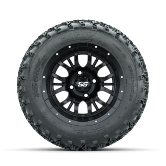 GTW Diesel Matte Black 12 in Wheels with 22x11.00-12 Rogue All Terrain Tires  Full Set