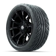 GTW Diablo Gloss Black/Machined 14 in Wheels with 205/40-R14 Fusion GTR Steel Belted Street Tires  Full Set