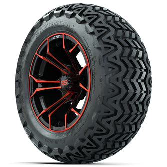 GTW Spyder Red/Black 14 in Wheels with 23x10-14 GTW Predator All-Terrain Tires  Full Set