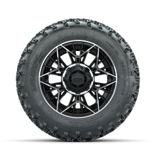 GTW Stellar Machined/Black 12 in Wheels with 22x11.00-12 Rogue All Terrain Tires  Full Set