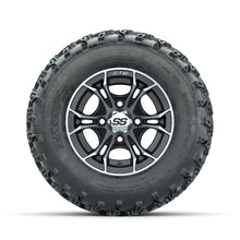 GTW Spyder Machined/Matte Grey 10 in Wheels with 20x10.00-10 Rogue All Terrain Tires  Full Set