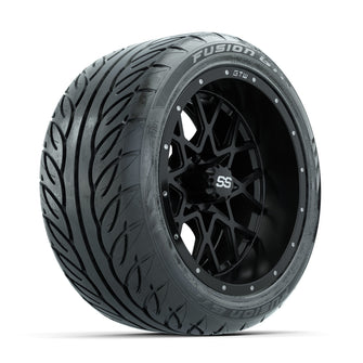 GTW Vortex Matte Black 14 in Wheels with 225/40-R14 Fusion GTR Street Tires  Full Set