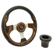 2004-Up Club Car Precedent - GTW Woodgrain Rally Steering Wheel with Adapter Kit