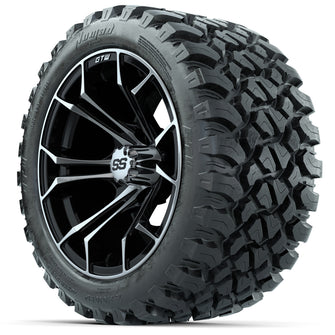 GTW Spyder Machined/Black 14 in Wheels with 23x10-14 GTW Nomad All-Terrain Tires  Full Set