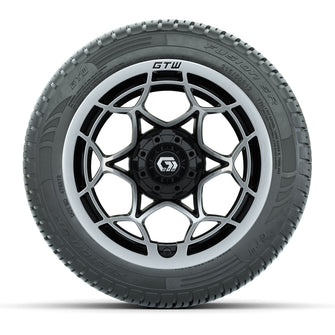 GTW Nexus Gloss Black 12 in Wheels with 215/50-R12 Fusion S/R Steel Belt Radial Tires  Full Set