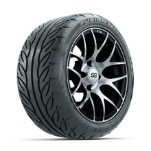 GTW Pursuit Machined/Black 14 in Wheels with 225/40-R14 Fusion GTR Street Tires  Full Set