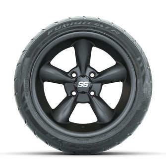 GTW Godfather Matte Grey 14 in Wheels with 225/40-R14 Fusion GTR Street Tires  Full Set