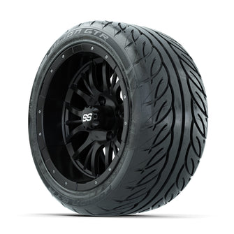 GTW Diesel Matte Black 14 in Wheels with 225/40-R14 Fusion GTR Street Tires  Full Set