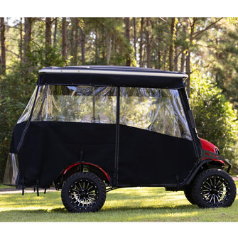 RedDot EZGO Express S4 Elite with 80” Non Modular Top Black 3-Sided Track Style Vinyl Enclosure (Years 2023-Up)