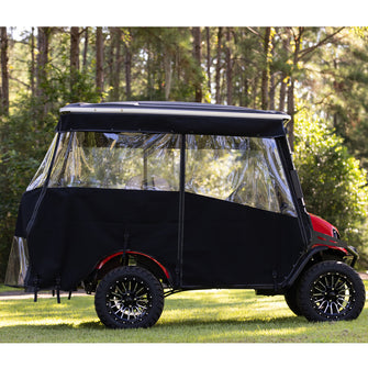 RedDot EZGO Express S4 Elite with 80ù Non Modular Top Beige 3-Sided Track Style Vinyl Enclosure (Years 2023-Up)