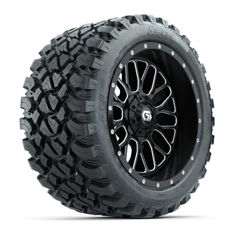 Set of (4) 14 in GTW Helix Machined & Black Wheels with 23x10-R14 Nomad All-Terrain Tires