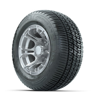 GTW Spyder Silver Brush 10 in Wheels with 205/50-10 Fusion SR Steel Belted Radial Tires  Full Set