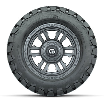 GTW Shogun Gunmetal 12 in Wheels with 22x10-12 Timberwolf All-Terrain Tires  Full Set