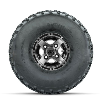 GTW Ranger Machined/Black 8 in Wheels with 22x11.00-8 Rogue All Terrain Tires  Full Set