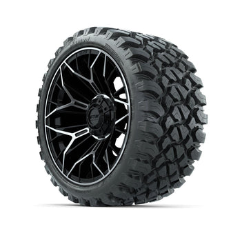 Set of (4) 15 in GTW® Stellar Machined & Black Wheels with 23x10-R15 Nomad All-Terrain Tire