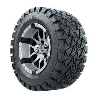 Set of (4) 12 in GTW Diesel Wheels with 22x10-12 GTW Timberwolf All-Terrain Tires