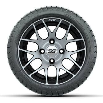 12ù GTW Pursuit Black/Machined Wheels with Mamba Street Tires  Set of 4