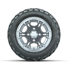 GTW Spyder Silver 10 in Wheels with 18x9.50-10 Rogue All Terrain Tires  Full Set