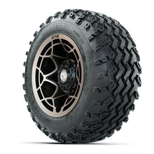 GTW® Nexus Gloss Black/Satin Bronze 12 in Wheels with 22x11.00-12 Rogue All-Terrain Tires – Full Set