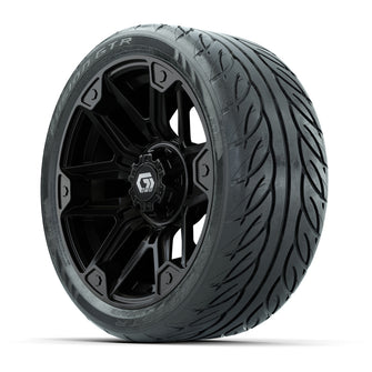 GTW Graffiti Gloss Black 14 in Wheels with 205/40-R14 Fusion GTR Steel Belted Street Tires  Full Set