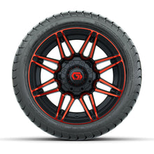 GTW® Stealth Black/Red 12 in Wheels with 215/35-12 Mamba Street Tires – Full Set