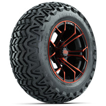 GTW Spyder Red/Black 14 in Wheels with 23x10-14 GTW Predator All-Terrain Tires  Full Set